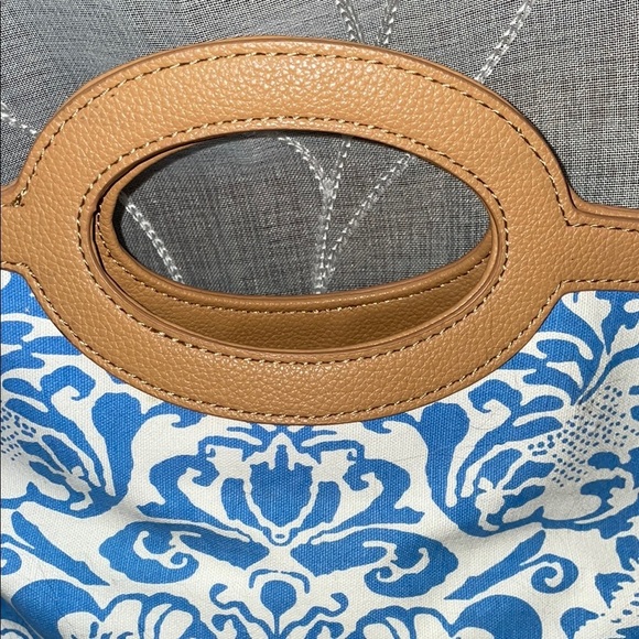 Blue and Tan Patterned Women's Bag - Picture 3 of 7